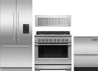 4 Piece Package Includes Refrigerator, Range, Hood And Dishwasher